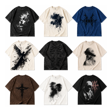 Men’s Oversized Vintage Graphic Printed Cotton T-Shirts Dark Aesthetic Collection