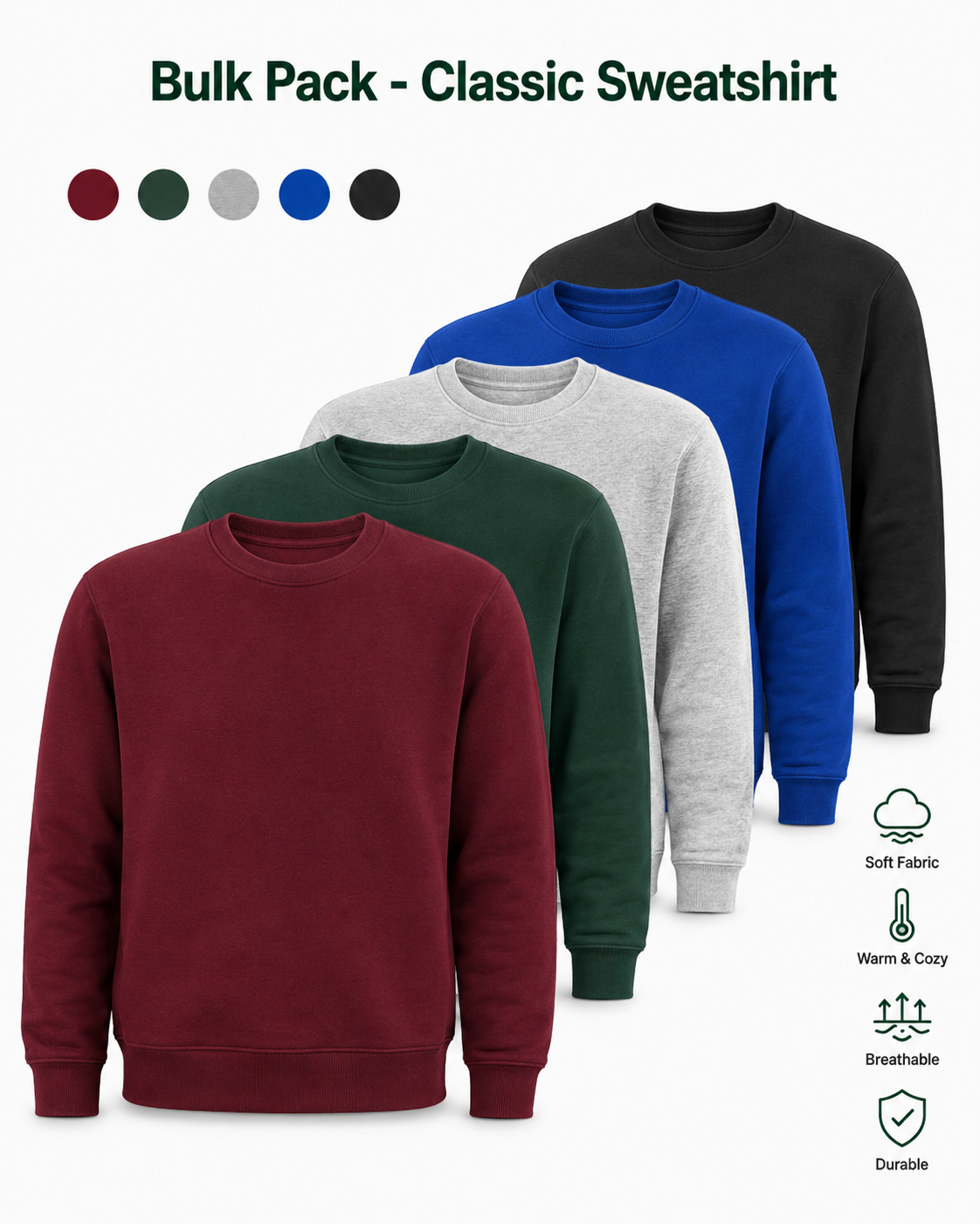 5facacea-e835-4933-90ac-f43e62dbf30b Custom Classic Crewneck Sweatshirts - Image 1
