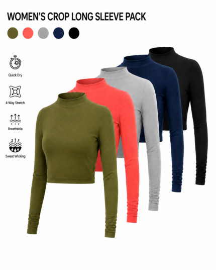 Custom Women’s Crop Long Sleeve Shirts